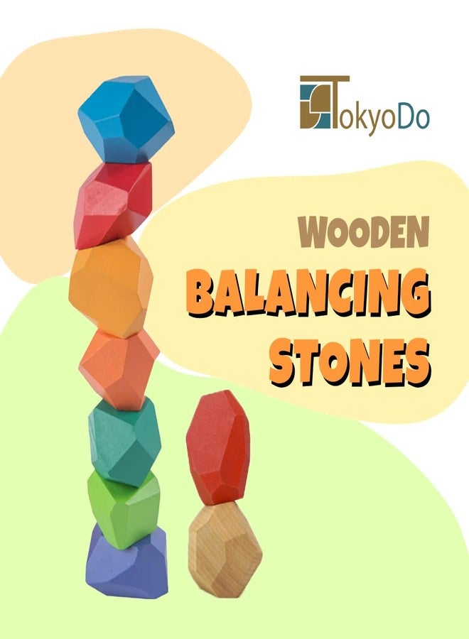 TOKYODO Multicolor Wooden Balancing Stones for Stacking | Zen Blocks | Stacking Stones | Wooden Blocks for Balancing Stacking Game Indoors | Educational Toys for Kids (10) - Image 3